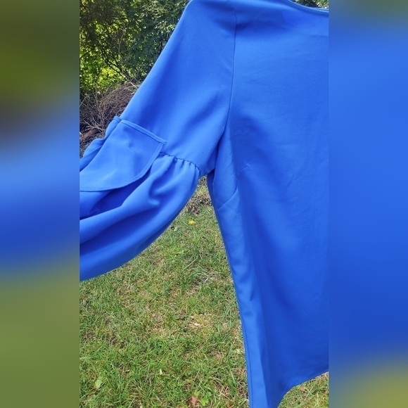 Bundle Only: Kelvin Klein 2/3 Puffy sleeves  Blue Career Women's Blouse Size S/P - Picture 5 of 6